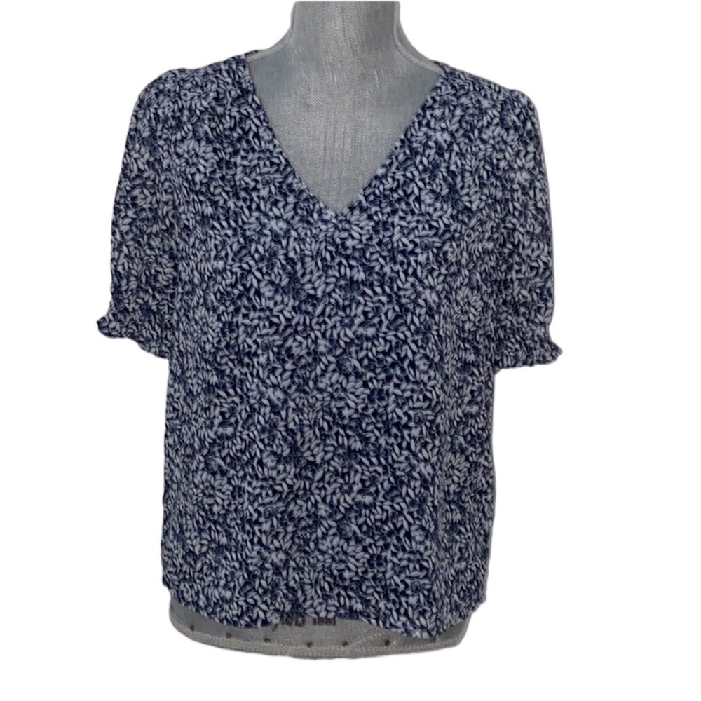 New J.Crew Factory Floral V-Neck Blouse Womens Size XS